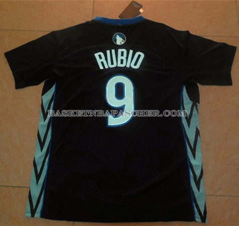 Maillot Manche Courte Minnesota Timberwolves Rubio Noir